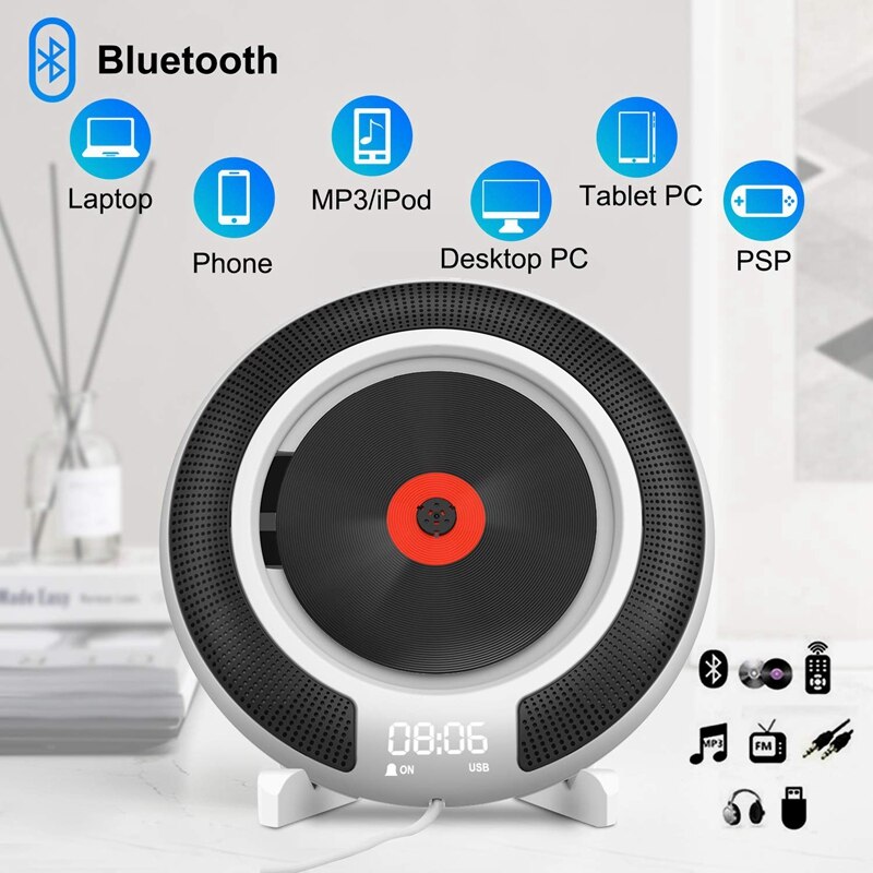 Lecteur Cd portable avec Bluetooth, lecteur de musique cd montable
