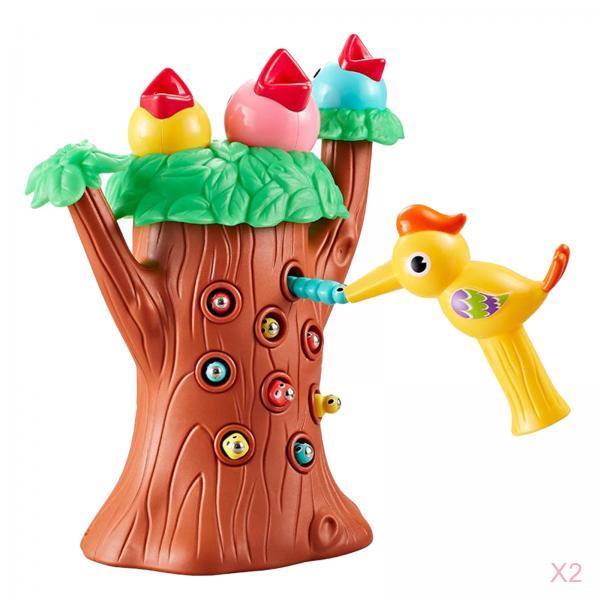 2 Set Magnetic Woodpecker Toy Sensory Feeding Preschool Games Learning Toys