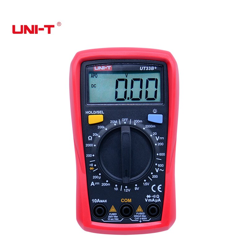 Uni-t  ut33 -serien digitale multimetre i håndfladestørrelse elektrisk håndholdt amperemeter multitester med baggrundslys datahold: Ut33b