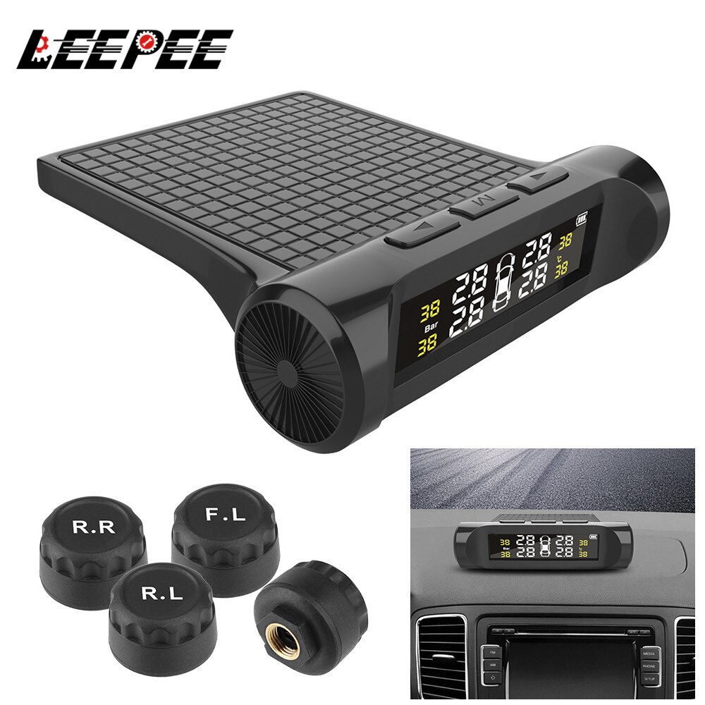 Car TPMS Tyre Pressure Monitoring System Digital LCD Display Auto Security Alarm Systems Battery Tyre Pressure Automobile Parts