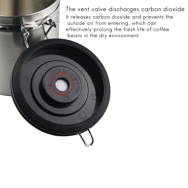 Coffee Storage Container Airtight Stainless Steel Coffee Canister Coffee Bean Container With Valve