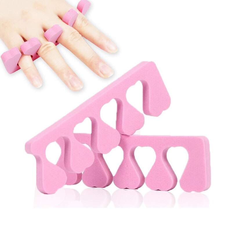 Teen Separator 2 stks/partij Spons Soft Foam Nail Gereedschap Teen Finger Separator Voetverzorging Pedicure ManicureTools Roze Vinger Punten
