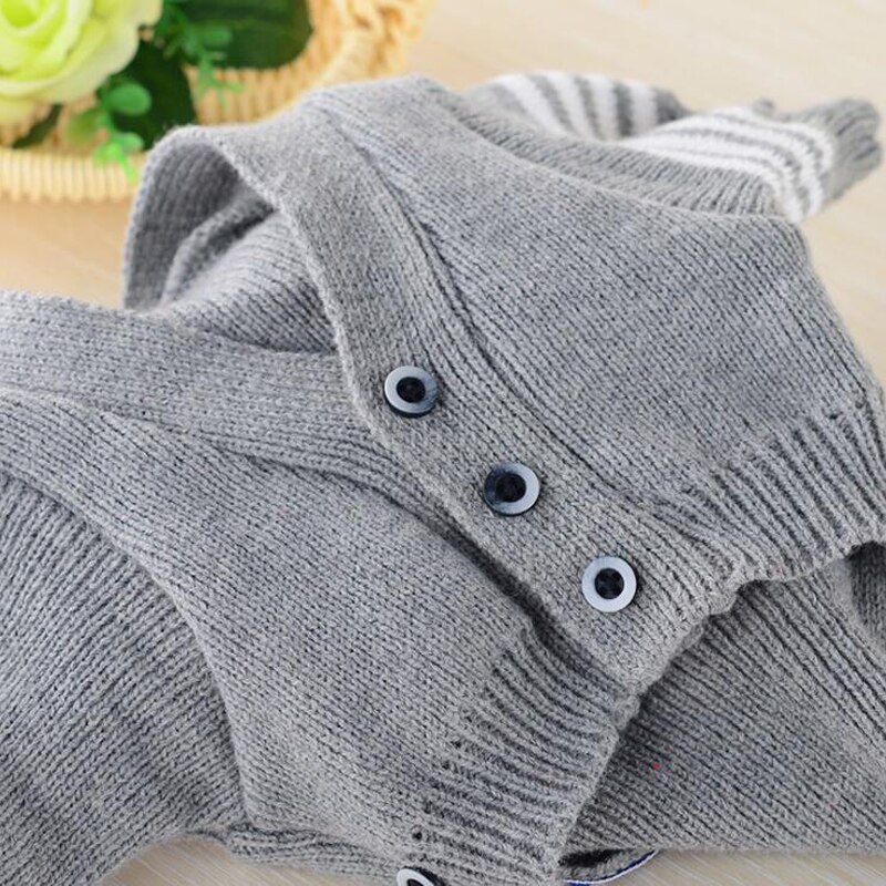 Streep Hond Vest Truien Jas Met Button Herfst Winter Honden Bat Shirt Kleding Britse Stijl Kat Truien Voor Chihuahua