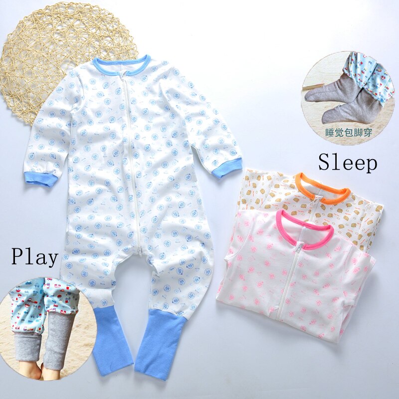 Baby kleidung Kleinkind 100% baumwolle lange Ärmel Reißverschluss einteiliges kleidung jungen und mädchen Zu Hause kleidung multi-funktion freundlicher Pyjama