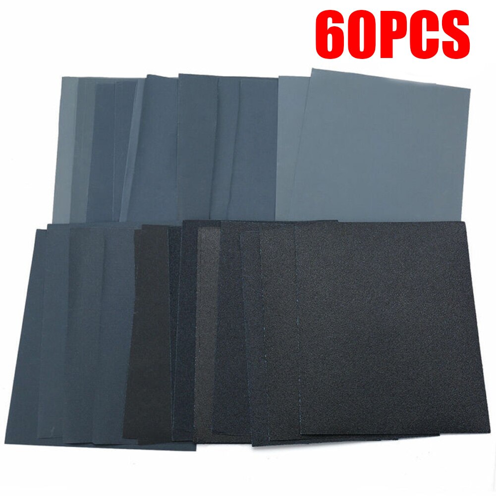 60 Stuks Schuurpapier 80-3000 Grit Silicon Carbide 28*23Cm Nat Droog