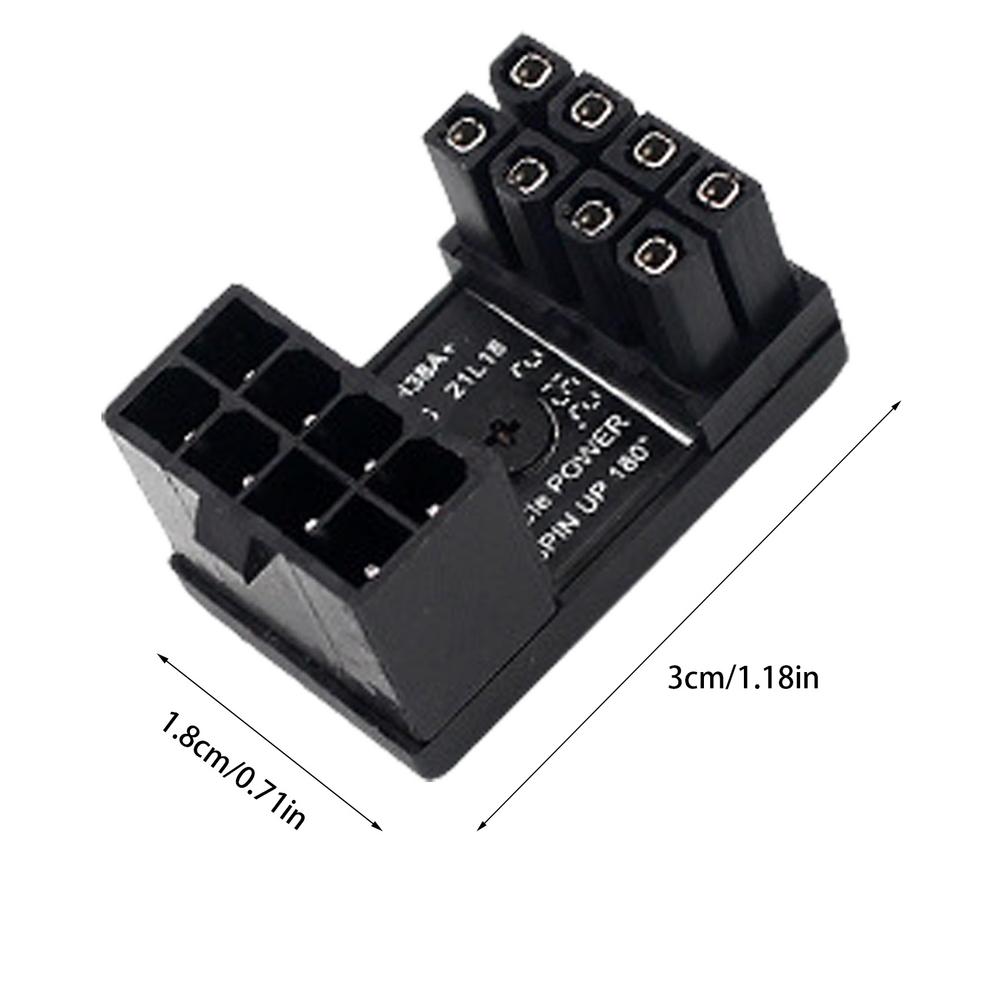 Graphics Card Adapter For PC 6/8 Pin Connector Power Adapter 180 Degree Angled Adapter Steering Connector Board GPU Adapter For: grey