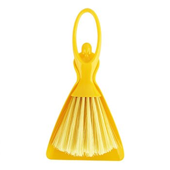 GUANYAO Mini Broom Hand Brush Dustpans Plastic Brooms Cleaning sofa keyboard Crevice Creativity Ballet shape Yellow Blue Green: YELLOW