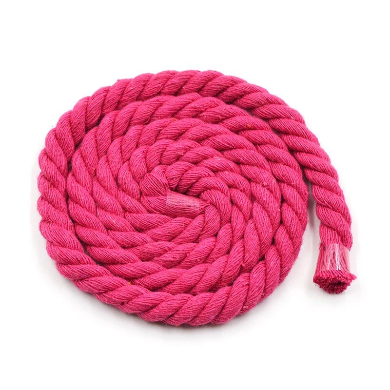 Cordon tordus en coton 100% 3 parts | 10 mètres 12mm, corde décorative artisanale en coton pour sac, ceinture, accessoires de couture: RoseRed