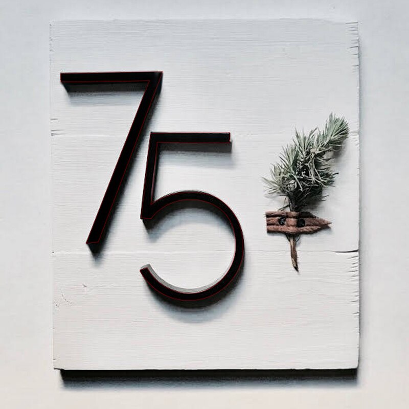 5 in Modern House Number Hotel Home Door Number Outdoor Address Plaque Zinc Alloy Number for House Address Sign #7