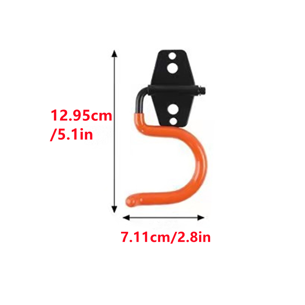Garage Hooks Heavy Duty Metal Hook Warehouse Wall Mount Organizer Hanger Hooks Anti-slip Storage Hook for Ladders Garden Tool: Orange F