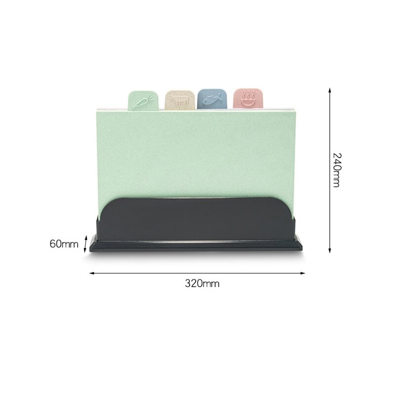Food Chopping Board Set Block Fruit Multifunction Vegetables Colour Coded Cutting Non Slip Kitchen with Stand