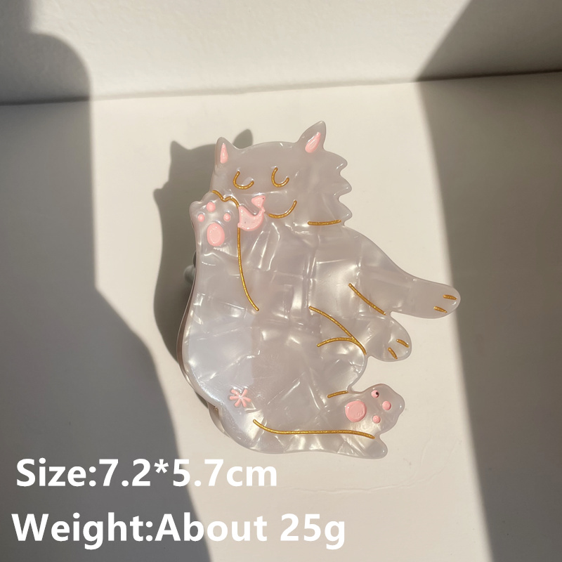 Nowy francuski Cute Animal Dog Cat octan klips do włosów Shark Claw szpilka Fashion Party akcesoria na głowę dla kobiet dziewczyn HANGZHI 2021: K-Cat