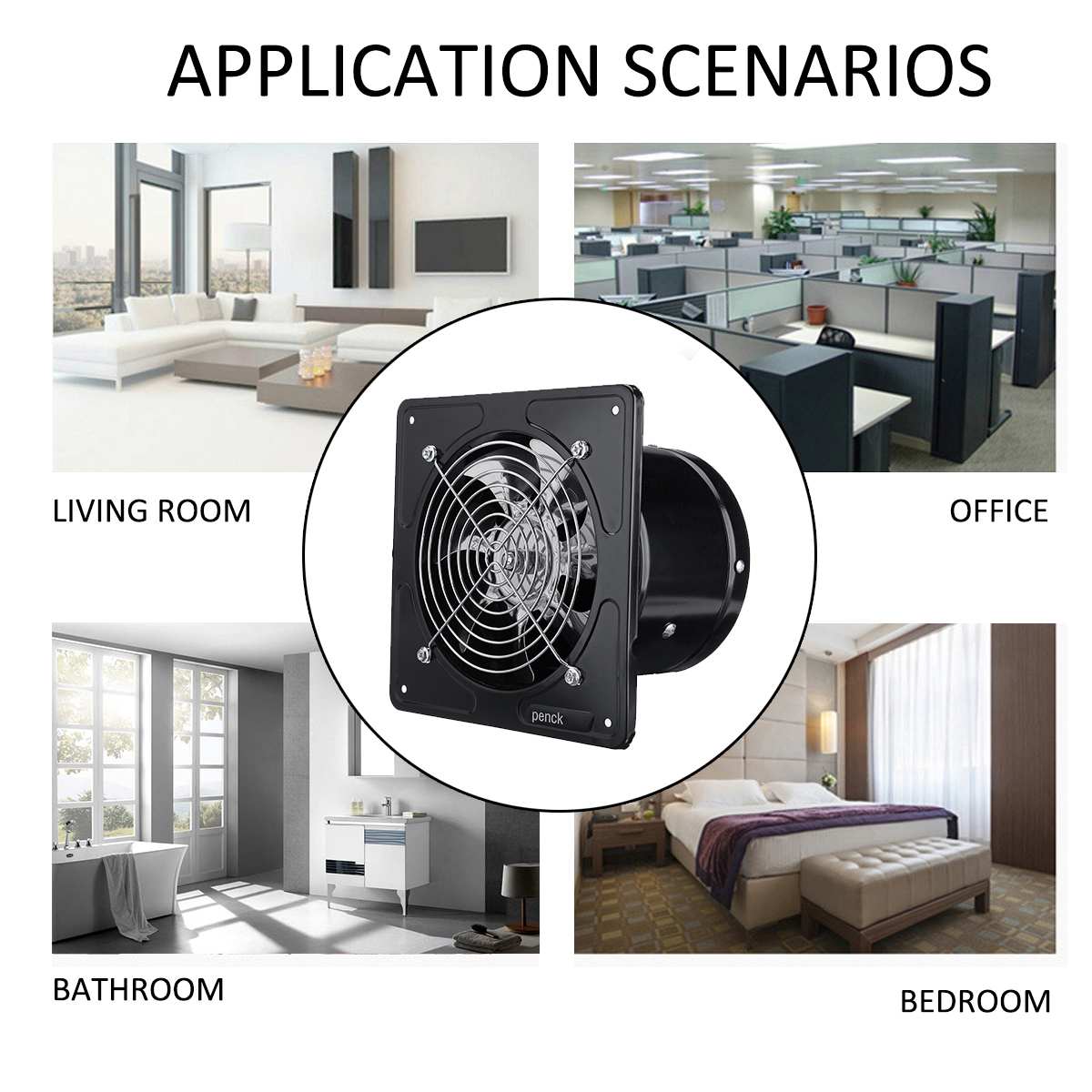 8 Inch 220V 2800rpm 80W Extractor Fan Silent Wall Extractor Industrial Ventilation Fan Toilet Bathroom Kitchen Window Air Blower