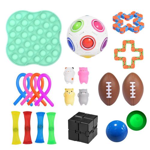 22 pacote de brinquedo sensorial fidget conjunto estresse autismo ansiedade alívio brinquedos para crianças adultos menina crianças sensoriais alívio do estresse brinquedos: C