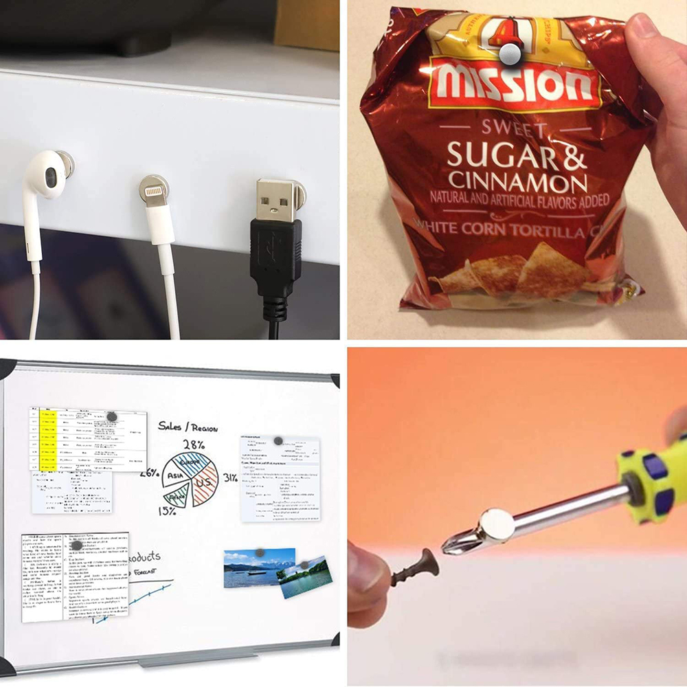 Superstarke runde Magnete x4 mm. Leistungsstarke Magnete für Kühlschrank, Heimwerken, Gebäude, Wissenschaftliche, Bastelarbeiten und Büromagnete
