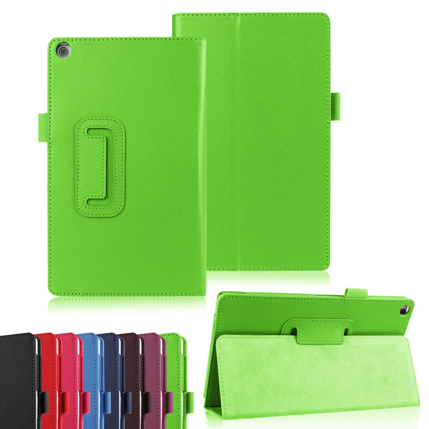 Maymiky Litchi PU Leather Case for Asus Zenpad 8.0 Z380 Z380C Z380KL P024 Case Flip Stand Tablet Covers Case +Film+Stylus Pen
