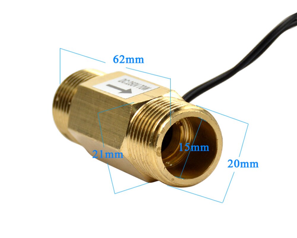 USM-FS21TA Normally Closed Circuit Magnetic Flow Switch 70W Max Load DC250V AC220V Max Reliable BSP G1/2" Male made of Brass