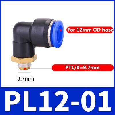 Pl fiting pneumatic cot 1/4 3/8 1/2 1/8 bsp filet tat conector rapid de aer l forma împingere furtun  od 6mm 8mm 10mm 12mm: 12-01