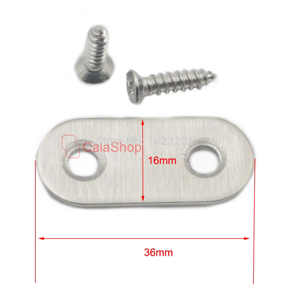 25 Pcs / Lot 36mm x 16mm Stainless Steel Flat Fixing Plate Bracket Corner Brace Joint Fastener Angle Plate Connector
