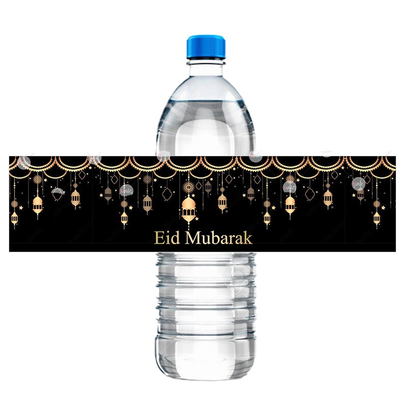 Étiquettes autocollantes Eid Mubarak, 20 pièces, pour décoration Eid al-fitr, pour bouteille d&#39;eau, pour fête musulmane islamique, pour bricolage: J