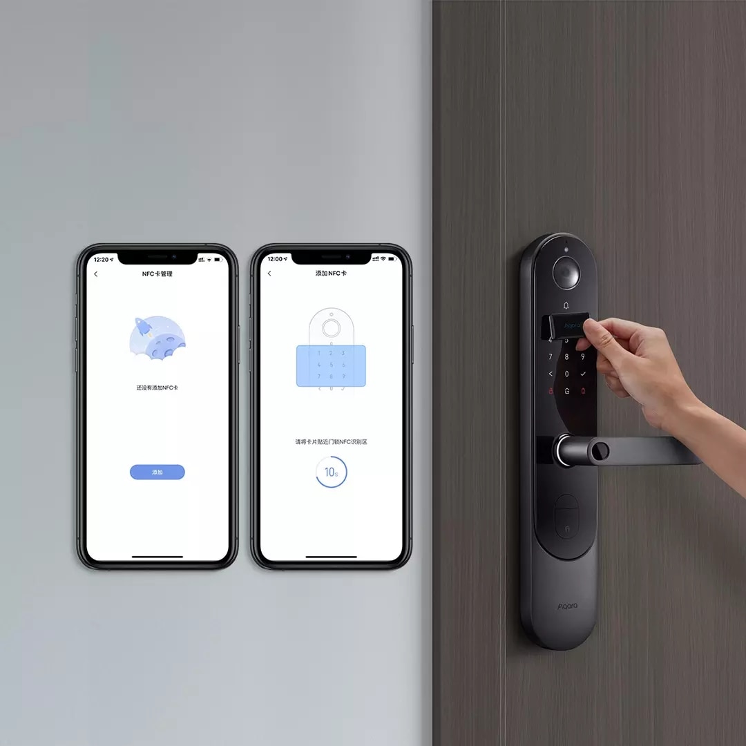 Aqara smart dørlås nfc-kortstøtte aqara smart dørlås  n100/n200/p100- serie appkontroll eal 5+ - chip til hjemmesikkerhet
