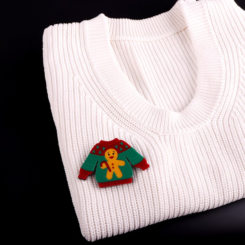 Weihnachten zur Seite fahren Abzeichen Brosche für Frauen Tasche Stifte Lebkuchen Mann Schmuck Zubehör