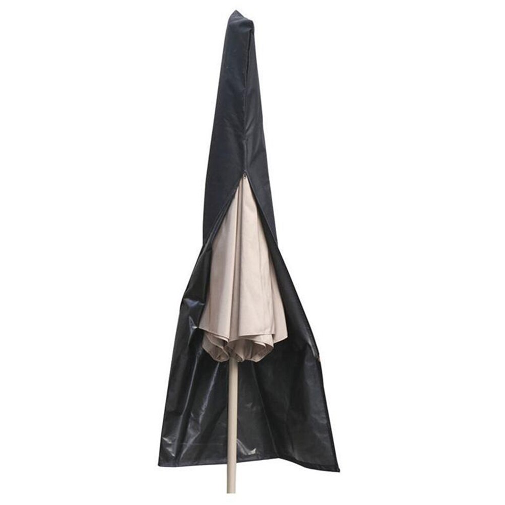 1pc udendørs parasoldæksel terrasse parasoldæksel haveparaplyafdækning støvtæt vandtæt betræk (sort)