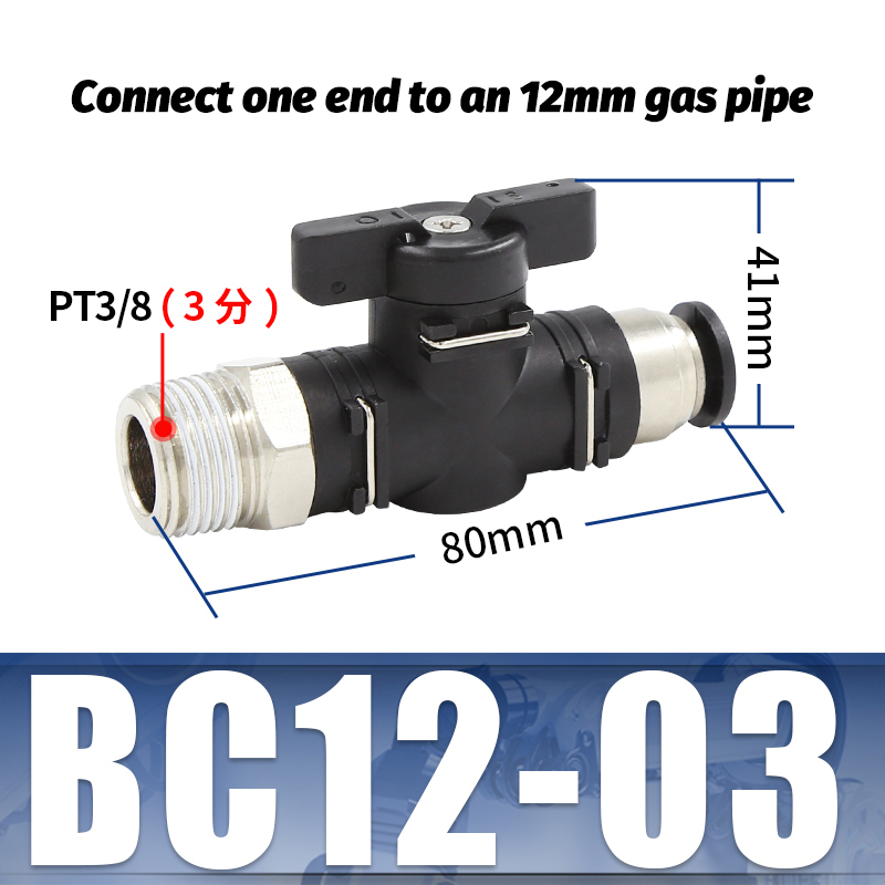 BC pneumatique raccord rapide filetage mâle 1/8 "1/4" 3/8 "1/2 "interrupteur de robinet à tournant sphérique tuyau en polyuréthane vanne manuelle débit vanne rotative manuelle: Rose