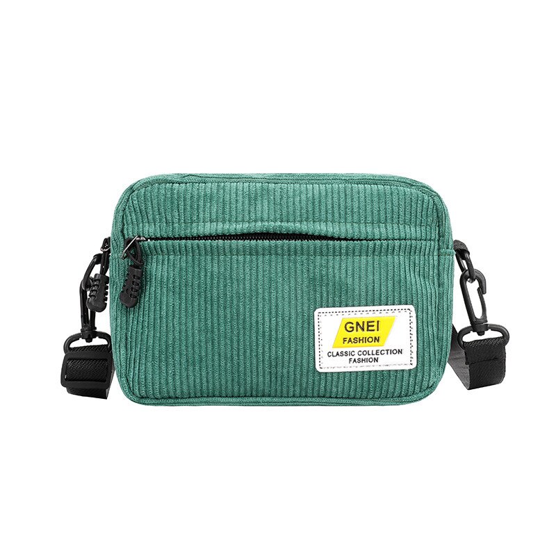 Women Shoulder Bag Female Small Corduroy Cross Body Bags Ladies Sports Sac Purse Shell Mobile Phone Bag Bolsos Mujer: Green