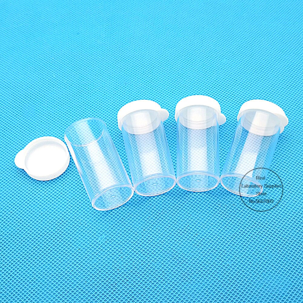 50pcs/lot 24x45mm Lab Flat Bottom Plastic Test Tubes Sample cup packing tube With White cover