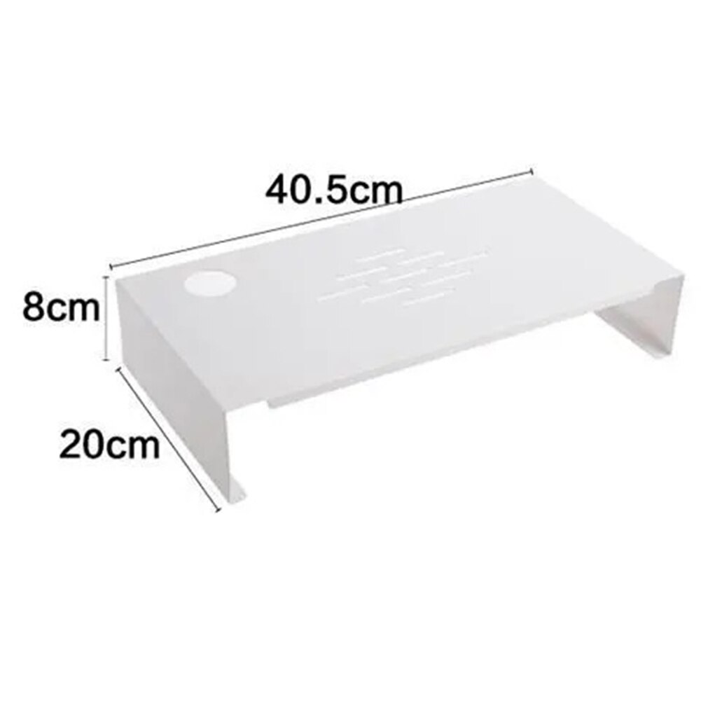 Computer Monitor Stand Riser Desk Laptop Organizer with Pen Panel Grooves and Cable Storage Hole for Home Office: Large White
