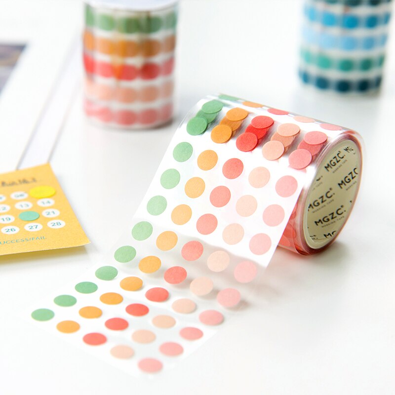 9 stuks/partij stippenserie decoratie verse papieren masking tape washi tape