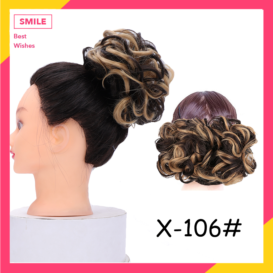HUAYA ślubne na włosy kok fryzura włókno termoodporne peruka syntetyczna ze sznurkiem kręstożek chignon modne dodatki robić włosów: X-106