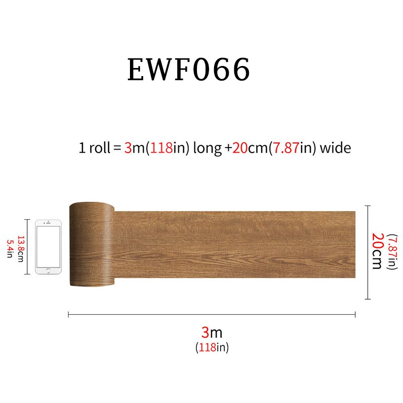 20x300cm Waterproof PVC Vinyl Wood Grain Self Adhesive Wallpaper Kitchen Living Room Wall Floor Stickers: D
