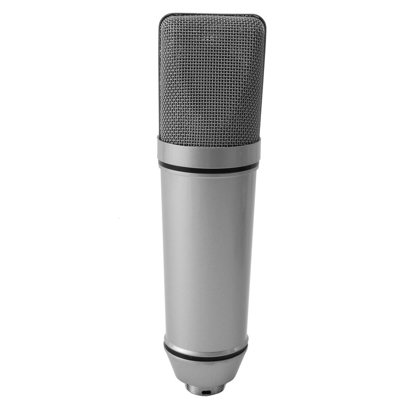 U87 Microphone Set Voice Microphone Metal Mini Host Device Condenser Microphone Live Microphone for Live/Show,White