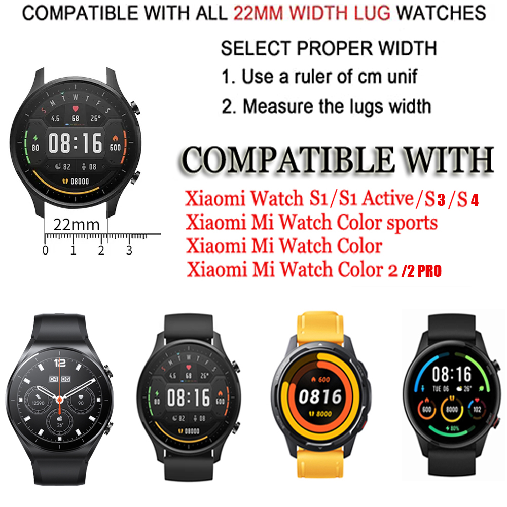 22mm Watch Band For Xiaomi Watch s1/s1 Active S3/S4 Strap Replacement Strap For Xiaomi Mi Watch Color 2/2 pro Watchbands