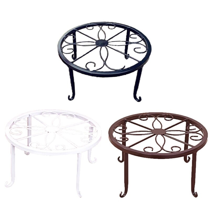 Support rond en fer forgé pour Pot de fleurs, présentoir pour plantes de jardin, balcon, décoration de la maison