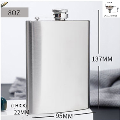 Pocket Draagbare Roestvrijstalen Heupfles Met Trechter Mini Heupfles Alcohol Whiskey Heupfles Met Schroefdop 4 5 6 7 8 9 10 Oz: 8oz 230ml