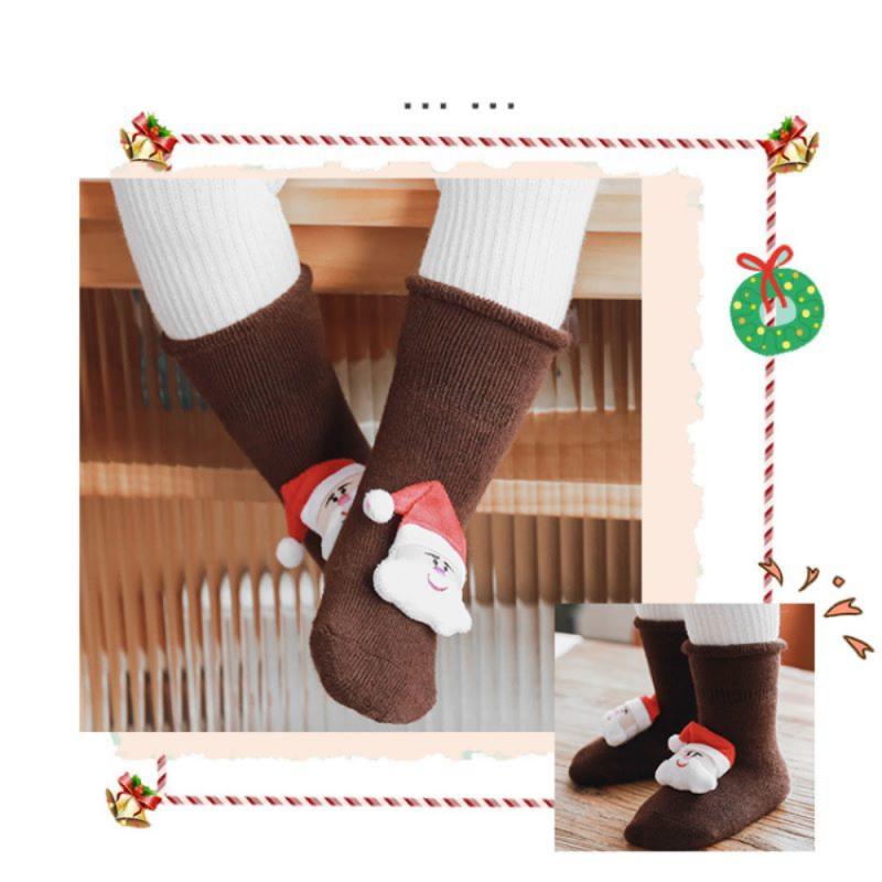 Kinderen Badstof Kerst Sokken Katoenen Baby Vloer Sokken Siliconen Antislip Warme Babysokjes Baby Meisje Jongen Kleding ropa Bebe