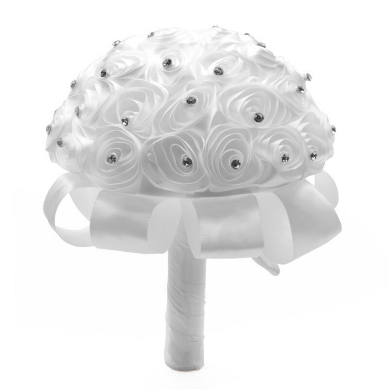 Simulation Hand Flower Bouquet Wedding Bride Holding Flowers Wedding Decoration Festival Party Home Tabletop Decoration: W