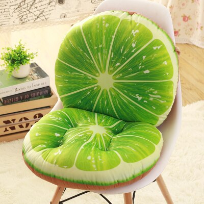 Plys orange vandmelon børne rygpude blød bil hjul pizzaer kiks pyntepuder hjemme stol hynder 45 x 80 x 10cm b333: N