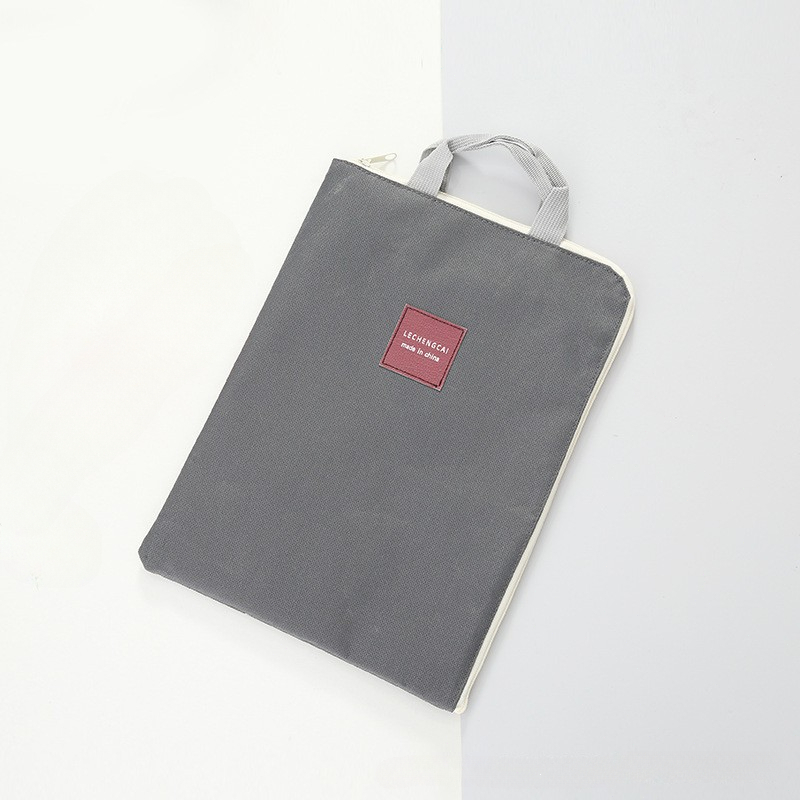 Cartella di file A4 grande in tela Borsa per documenti Valigetta da lavoro Borsa per organizer per riporre carta Cancelleria Forniture per ufficio scolastico: Grigio