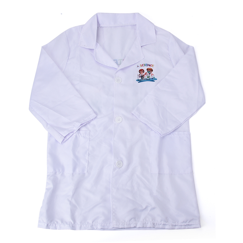 Børns læge sygeplejerske rollespil kostume halloween festfrakke hvid morgenkåbe sygeplejerskeuniform: Videnskab-hvid