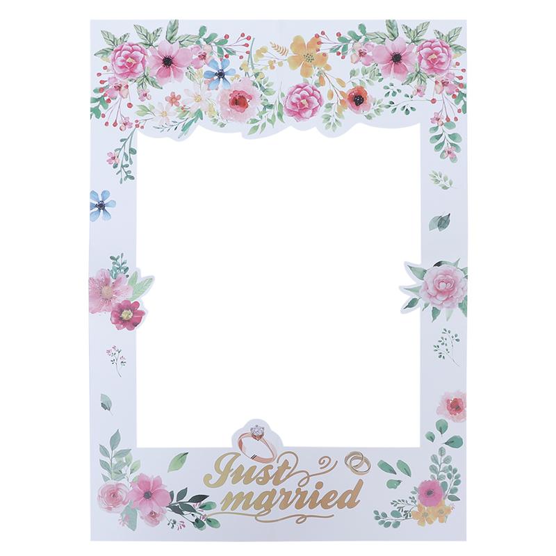 Wedding Flower Photobooth Props 1Pc Paper Photo Frame Romantic Party Favor For Beach Seaside Wedding Party