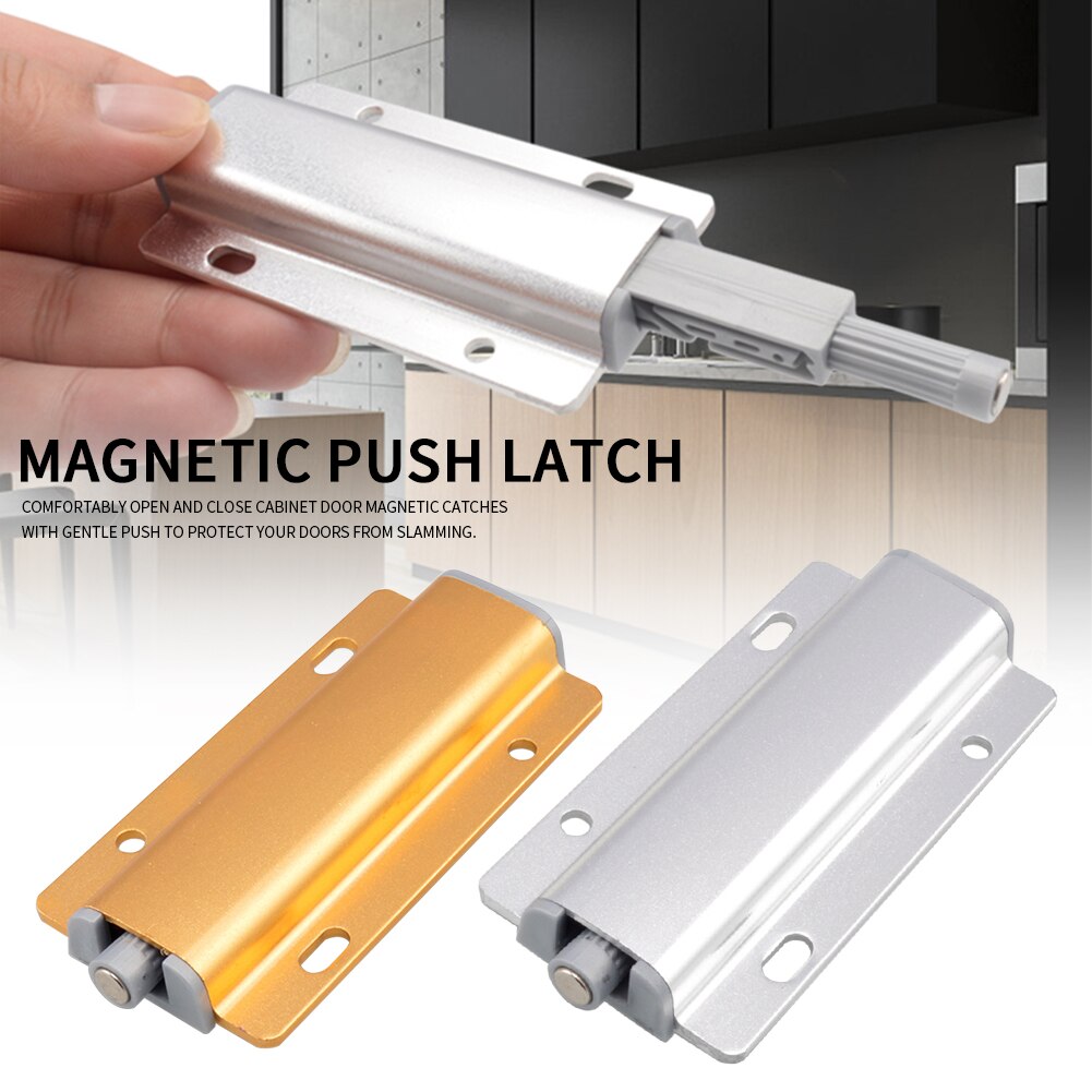 6pcs Wardrobe Magnetic Touch Latch Drawer Furniture Soft Close Cupboard Kitchen Closet Aluminum Alloy Door Catches Push Open