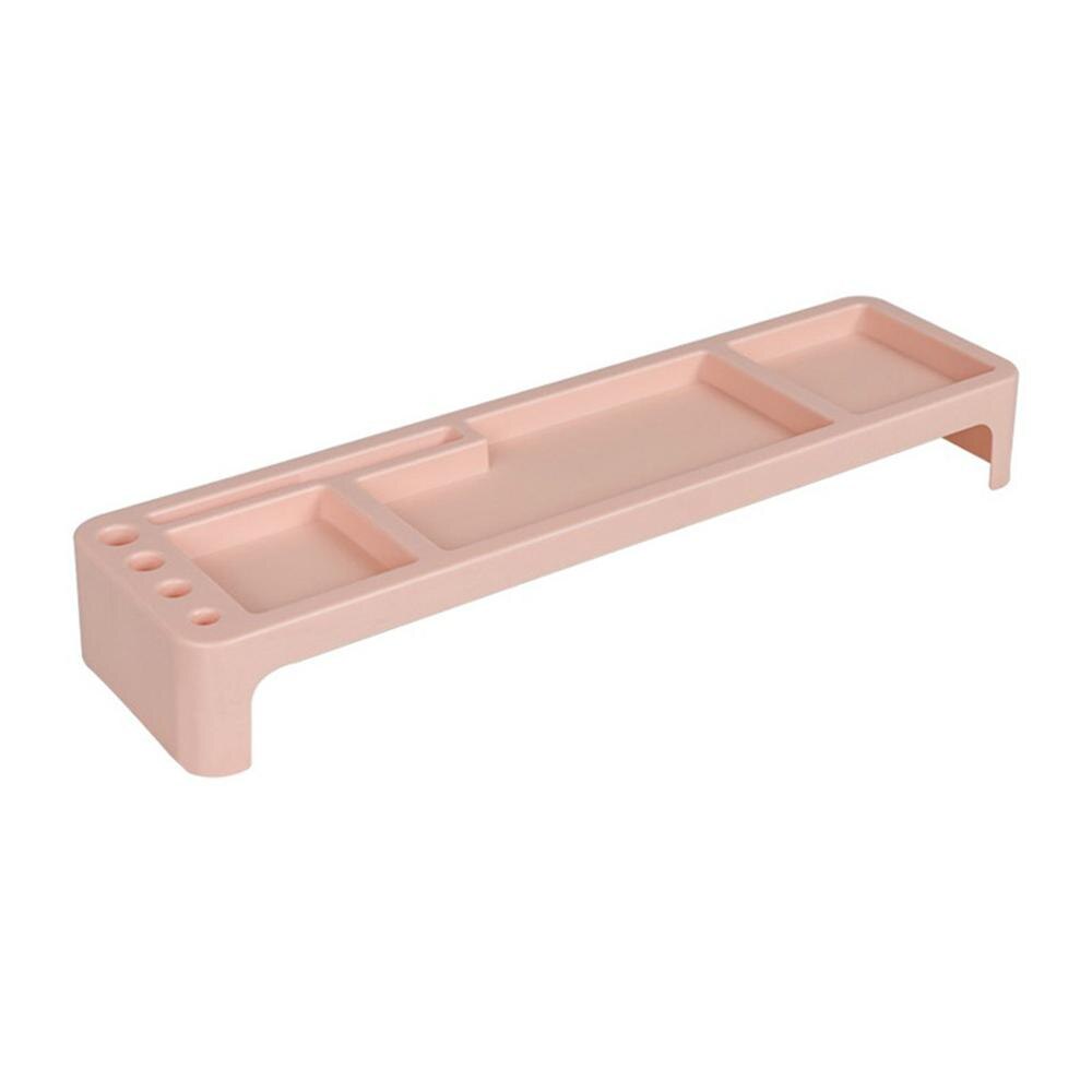 Plastic Office Table Organizer Desk Keyboard Rack Stationery Storage Holder Computer Home Office Desktop Storage Shlelf: Pink