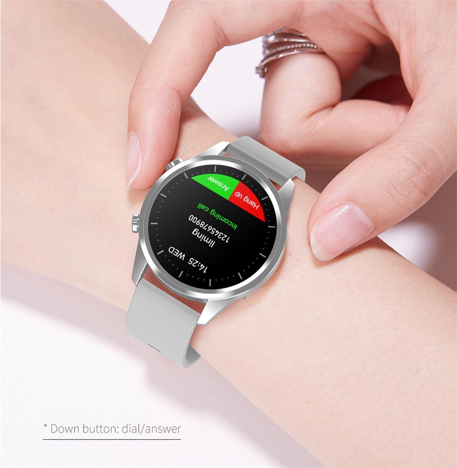 F35 -inch bluetooth smartwatch met 1.28- inch hartslagmeter, bloeddrukmeter, volledig aanraakscherm, slimme fitnesshorloge voor mannen en vrouwen