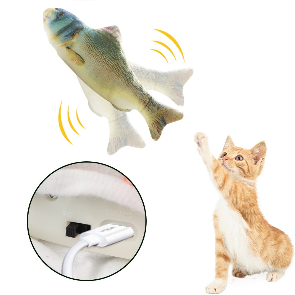 Pet Soft Electronic Fish Shape Cat Toy Electric USB Charging Simulation Fish Toys Funny Cat Chewing Playing Supplies Dropshiping: 8