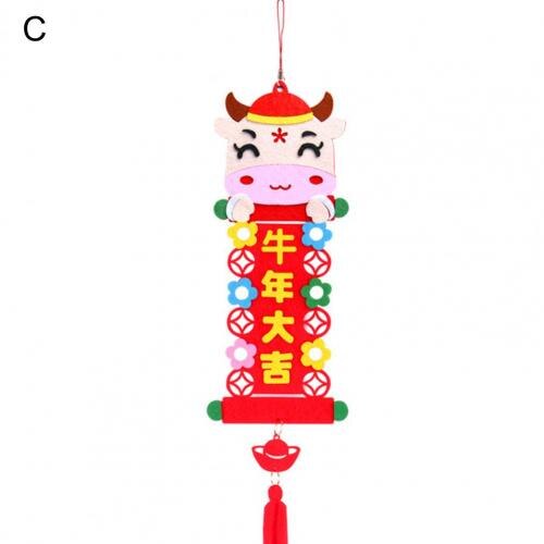 Chinese Style Non-woven Kids Handmade Crafts Chinese DIY Chinese Year Decoration Pendant Kit Home Decor Office Decor: C