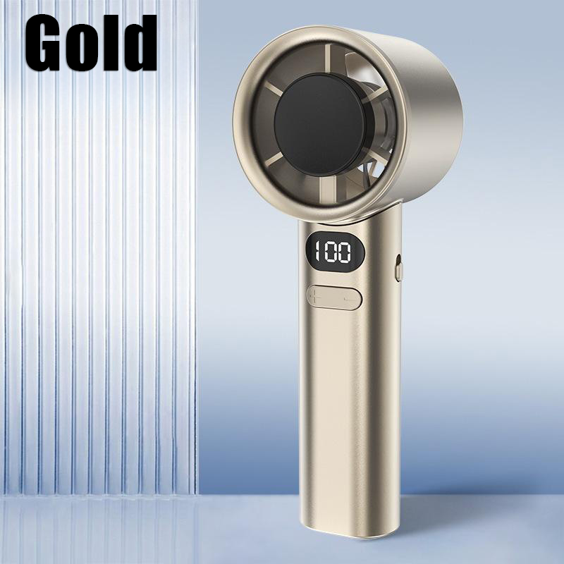 Oneplus handhållen minifläkt bärbar med 120 vindhastigheter, usb-laddningsbar, bladlösa personliga höghastighetsfläktar med ljudavstängning och digital display: Vit